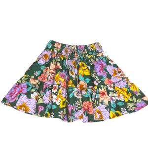 Band Of Gypsies B•O•G Collection Tiered Mini Skirt Sz S Floral